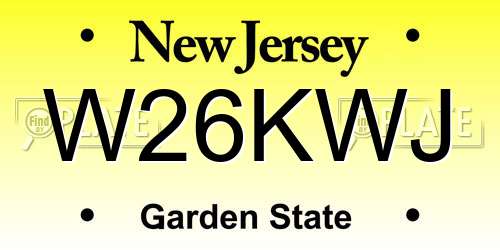 W26KWJ New Jersey License Plate