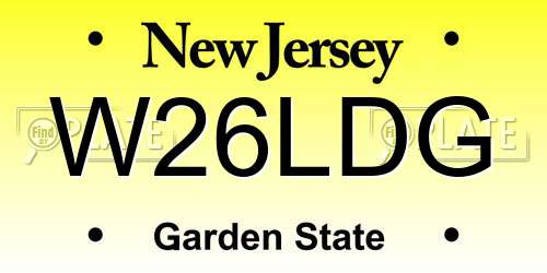 W26LDG New Jersey License Plate