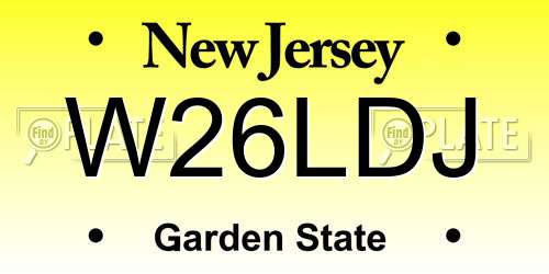 W26LDJ New Jersey License Plate