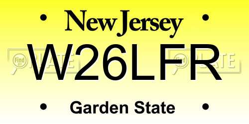 W26LFR New Jersey License Plate