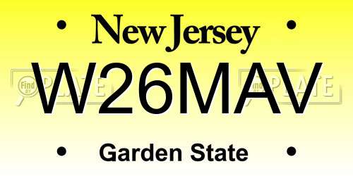 W26MAV New Jersey License Plate