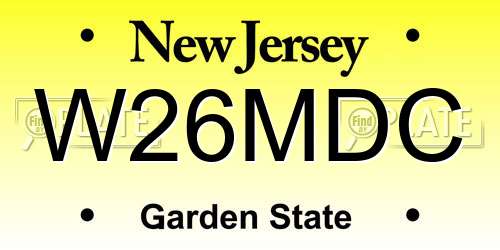 W26MDC New Jersey License Plate