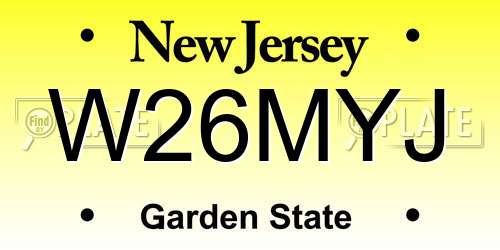 W26MYJ New Jersey License Plate