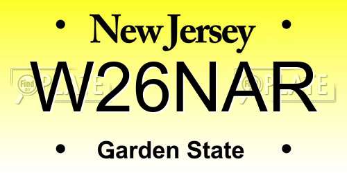 W26NAR New Jersey License Plate