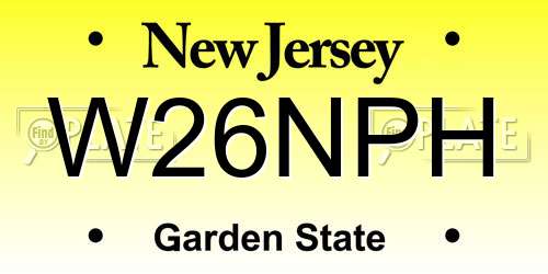 W26NPH New Jersey License Plate