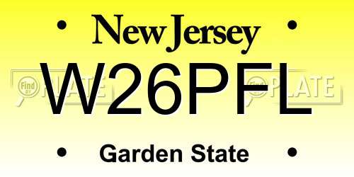 W26PFL New Jersey License Plate