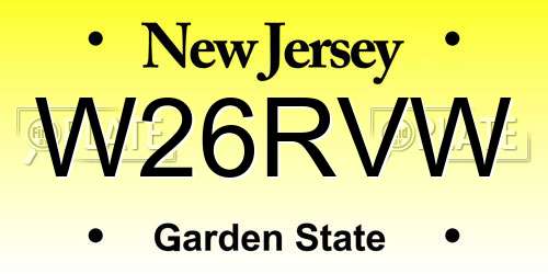 W26RVW New Jersey License Plate