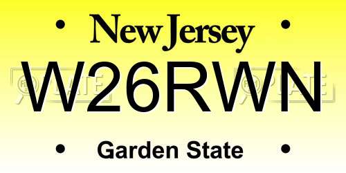W26RWN New Jersey License Plate