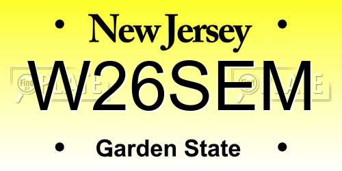 W26SEM New Jersey License Plate