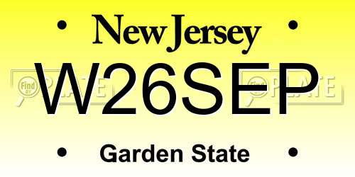 W26SEP New Jersey License Plate