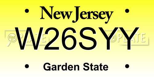 W26SYY New Jersey License Plate