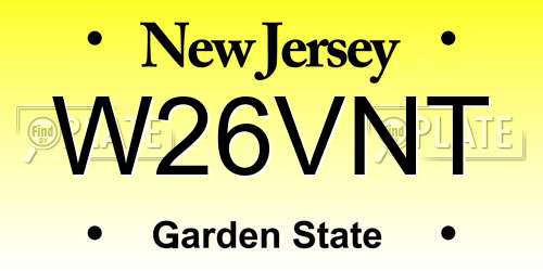W26VNT New Jersey License Plate