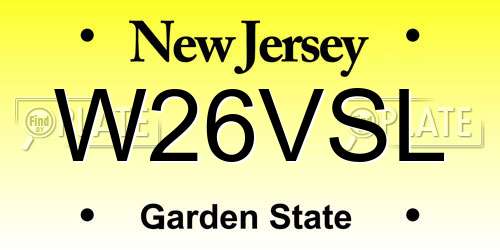W26VSL New Jersey License Plate