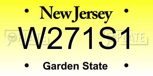 W271S1 New Jersey License Plate