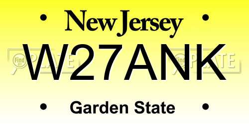 W27ANK New Jersey License Plate