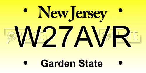 W27AVR New Jersey License Plate