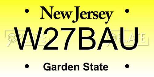 W27BAU New Jersey License Plate