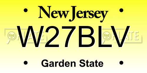 W27BLV New Jersey License Plate