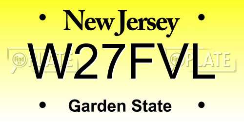 W27FVL New Jersey License Plate