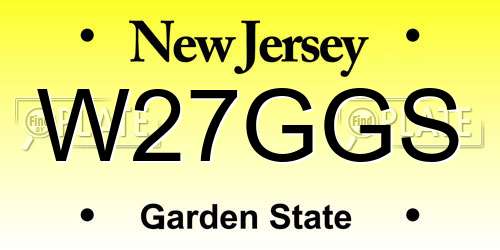 W27GGS New Jersey License Plate