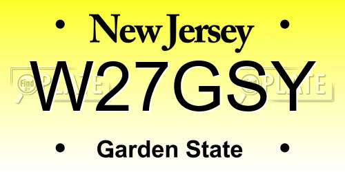 W27GSY New Jersey License Plate