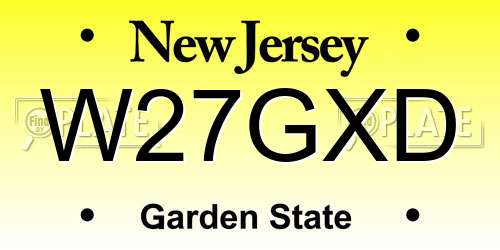 W27GXD New Jersey License Plate