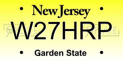 W27HRP New Jersey License Plate