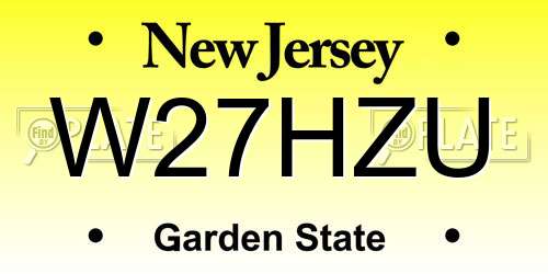 W27HZU New Jersey License Plate
