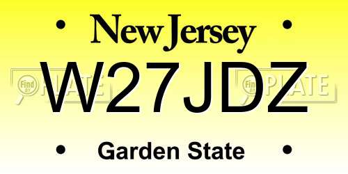 W27JDZ New Jersey License Plate