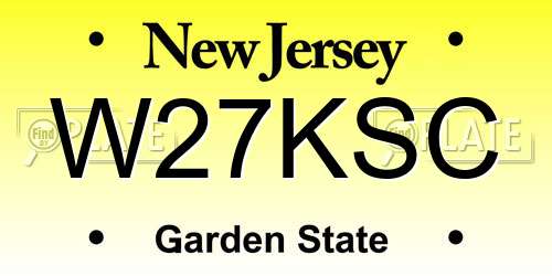 W27KSC New Jersey License Plate