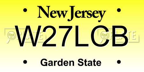 W27LCB New Jersey License Plate