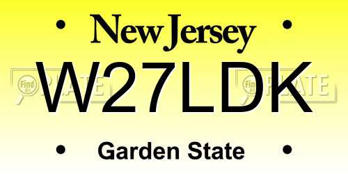 W27LDK New Jersey License Plate