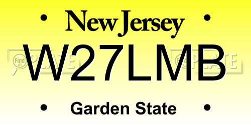 W27LMB New Jersey License Plate