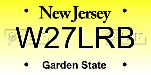 W27LRB New Jersey License Plate
