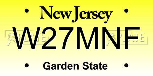W27MNF New Jersey License Plate