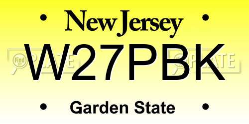 W27PBK New Jersey License Plate