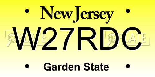W27RDC New Jersey License Plate