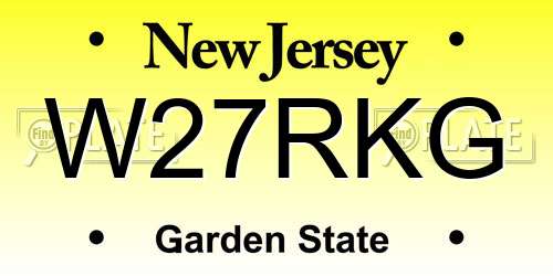 W27RKG New Jersey License Plate