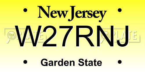 W27RNJ New Jersey License Plate