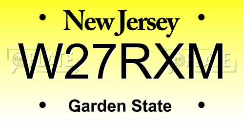 W27RXM New Jersey License Plate