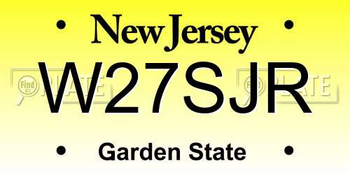W27SJR New Jersey License Plate