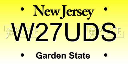 W27UDS New Jersey License Plate