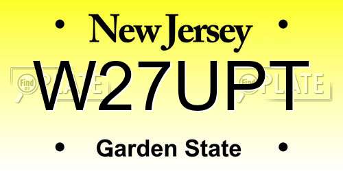 W27UPT New Jersey License Plate