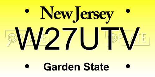 W27UTV New Jersey License Plate