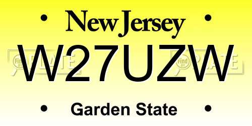 W27UZW New Jersey License Plate