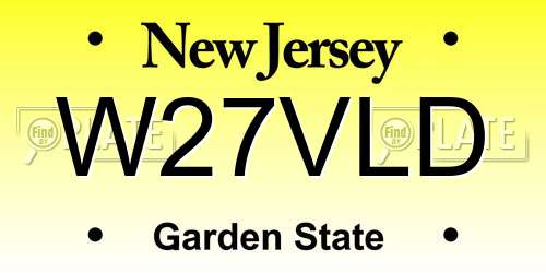 W27VLD New Jersey License Plate