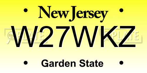 W27WKZ New Jersey License Plate