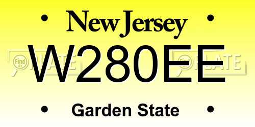 W280EE New Jersey License Plate