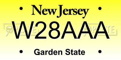 W28AAA New Jersey License Plate