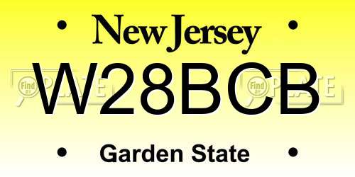 W28BCB New Jersey License Plate